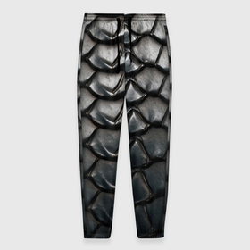 Мужские брюки 3D с принтом кожа черной мамбы в Белгороде, 100% полиэстер | манжеты по низу, эластичный пояс регулируется шнурком, по бокам два кармана без застежек, внутренняя часть кармана из мелкой сетки | 