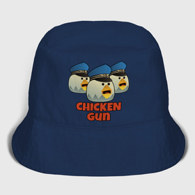 Мужская панама хлопок с принтом Chicken Gun команда синие в Тюмени,  |  | 