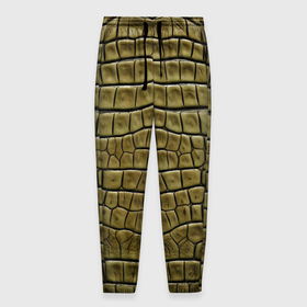Мужские брюки 3D с принтом текстура кожи крокодила в Белгороде, 100% полиэстер | манжеты по низу, эластичный пояс регулируется шнурком, по бокам два кармана без застежек, внутренняя часть кармана из мелкой сетки | 
