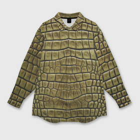 Мужская рубашка oversize 3D с принтом текстура кожи крокодила в Белгороде,  |  | 