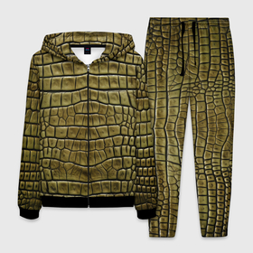 Мужской костюм 3D с принтом текстура кожи крокодила в Белгороде, 100% полиэстер | Манжеты и пояс оформлены тканевой резинкой, двухслойный капюшон со шнурком для регулировки, карманы спереди | 