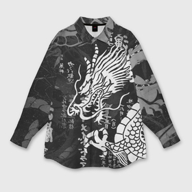 Мужская рубашка oversize 3D с принтом Чешуйчатый японский дракон в Курске,  |  | 