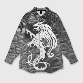 Мужская рубашка oversize 3D с принтом Когтистый дракон в Курске,  |  | 