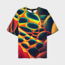 Мужская футболка oversize 3D с принтом Лавовые пузыри в Курске,  |  | Тематика изображения на принте: 