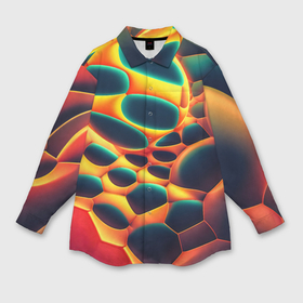 Мужская рубашка oversize 3D с принтом Лавовые пузыри в Курске,  |  | Тематика изображения на принте: 