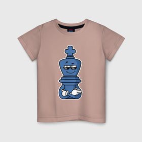 Детская футболка хлопок с принтом Шахматный король InChess , 100% хлопок | круглый вырез горловины, полуприлегающий силуэт, длина до линии бедер | 