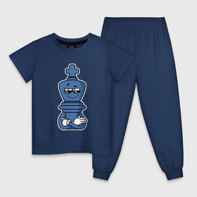 Детская пижама хлопок с принтом Шахматный король InChess в Новосибирске, 100% хлопок |  брюки и футболка прямого кроя, без карманов, на брюках мягкая резинка на поясе и по низу штанин
 | 
