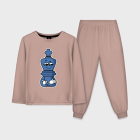 Детская пижама с лонгсливом хлопок с принтом Шахматный король InChess ,  |  | Тематика изображения на принте: 