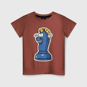 Детская футболка хлопок с принтом Шахматный конь InChess в Петрозаводске, 100% хлопок | круглый вырез горловины, полуприлегающий силуэт, длина до линии бедер | Тематика изображения на принте: 