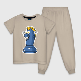 Детская пижама хлопок с принтом Шахматный конь InChess в Петрозаводске, 100% хлопок |  брюки и футболка прямого кроя, без карманов, на брюках мягкая резинка на поясе и по низу штанин
 | Тематика изображения на принте: 