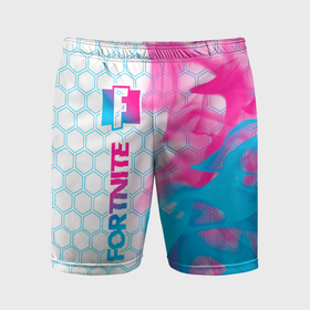 Мужские шорты спортивные с принтом Fortnite neon gradient style: по вертикали ,  |  | Тематика изображения на принте: 