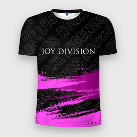 Мужская футболка 3D Slim с принтом Joy Division rock legends: символ сверху в Белгороде, 100% полиэстер с улучшенными характеристиками | приталенный силуэт, круглая горловина, широкие плечи, сужается к линии бедра | 
