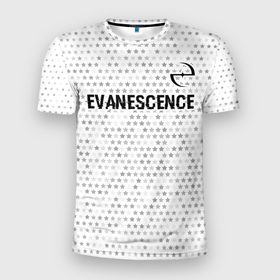 Мужская футболка 3D Slim с принтом Evanescence glitch на светлом фоне: символ сверху в Екатеринбурге, 100% полиэстер с улучшенными характеристиками | приталенный силуэт, круглая горловина, широкие плечи, сужается к линии бедра | Тематика изображения на принте: 