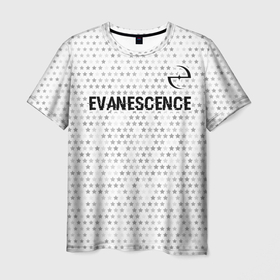Мужская футболка 3D с принтом Evanescence glitch на светлом фоне: символ сверху в Екатеринбурге, 100% полиэфир | прямой крой, круглый вырез горловины, длина до линии бедер | Тематика изображения на принте: 