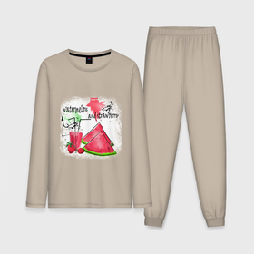 Мужская пижама с лонгсливом хлопок с принтом Watermelon and Strawberry в Курске,  |  | Тематика изображения на принте: 