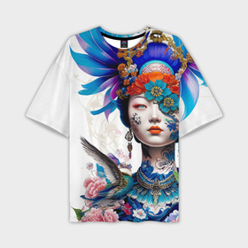 Мужская футболка oversize 3D с принтом Japanese girl   irezumi   tattoo в Кировске,  |  | Тематика изображения на принте: 