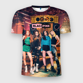 Мужская футболка 3D Slim с принтом Blackpink girls poster в Кировске, 100% полиэстер с улучшенными характеристиками | приталенный силуэт, круглая горловина, широкие плечи, сужается к линии бедра | 