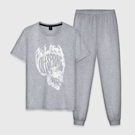 Мужская пижама хлопок с принтом Offspring skull в Петрозаводске, 100% хлопок | брюки и футболка прямого кроя, без карманов, на брюках мягкая резинка на поясе и по низу штанин
 | 