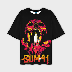 Мужская футболка oversize 3D с принтом SUM41   Out for blood в Курске,  |  | 