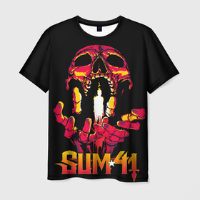 Мужская футболка 3D с принтом SUM41   Out for blood в Петрозаводске, 100% полиэфир | прямой крой, круглый вырез горловины, длина до линии бедер | Тематика изображения на принте: 