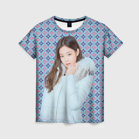 Женская футболка 3D с принтом Blackpink Jennie Kim Blackpink winter  style в Тюмени, 100% полиэфир ( синтетическое хлопкоподобное полотно) | прямой крой, круглый вырез горловины, длина до линии бедер | 