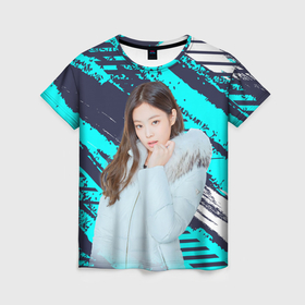Женская футболка 3D с принтом Blackpink winter  style в Екатеринбурге, 100% полиэфир ( синтетическое хлопкоподобное полотно) | прямой крой, круглый вырез горловины, длина до линии бедер | 