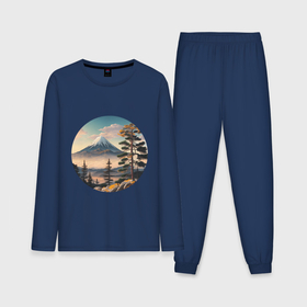 Мужская пижама с лонгсливом хлопок с принтом Природа Японии и Дальнего Востока в Курске,  |  | Тематика изображения на принте: 