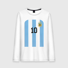 Мужской лонгслив хлопок с принтом Месси сборная Аргентины ЧМ 2022 в Санкт-Петербурге, 100% хлопок |  | Тематика изображения на принте: 