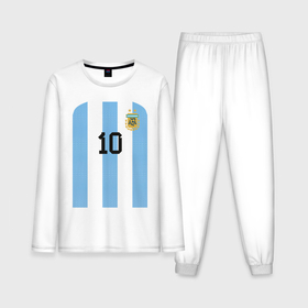 Мужская пижама с лонгсливом хлопок с принтом Месси сборная Аргентины ЧМ 2022 в Петрозаводске,  |  | Тематика изображения на принте: 