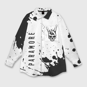 Мужская рубашка oversize 3D с принтом Paramore и рок символ на светлом фоне в Белгороде,  |  | 