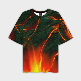 Мужская футболка oversize 3D с принтом Горячая магма в Белгороде,  |  | 
