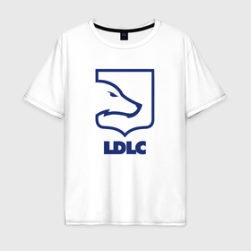 Мужская футболка хлопок Oversize с принтом LDLC OL logo blue в Белгороде, 100% хлопок | свободный крой, круглый ворот, “спинка” длиннее передней части | 