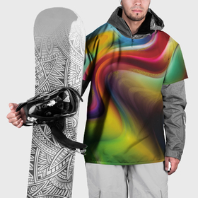 Накидка на куртку 3D с принтом Rainbow waves в Кировске, 100% полиэстер |  | Тематика изображения на принте: 