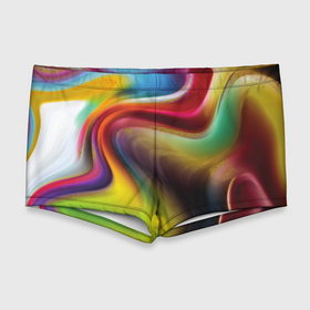 Мужские купальные плавки 3D с принтом Rainbow waves в Санкт-Петербурге, Полиэстер 85%, Спандекс 15% |  | Тематика изображения на принте: 