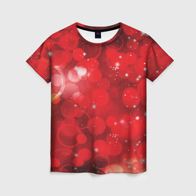 Женская футболка 3D с принтом Red fantasy в Кировске, 100% полиэфир ( синтетическое хлопкоподобное полотно) | прямой крой, круглый вырез горловины, длина до линии бедер | 