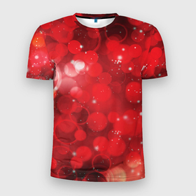 Мужская футболка 3D Slim с принтом Red fantasy в Кировске, 100% полиэстер с улучшенными характеристиками | приталенный силуэт, круглая горловина, широкие плечи, сужается к линии бедра | 