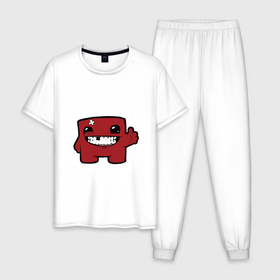 Мужская пижама хлопок с принтом Bloodtrail в Екатеринбурге, 100% хлопок | брюки и футболка прямого кроя, без карманов, на брюках мягкая резинка на поясе и по низу штанин
 | Тематика изображения на принте: 