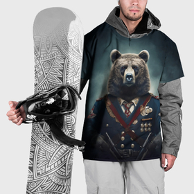 Накидка на куртку 3D с принтом Русский медведь от нейросети в Петрозаводске, 100% полиэстер |  | Тематика изображения на принте: 