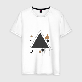 Мужская футболка хлопок с принтом Геометрическая композиция в Курске, 100% хлопок | прямой крой, круглый вырез горловины, длина до линии бедер, слегка спущенное плечо. | 