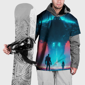 Накидка на куртку 3D с принтом Инопланетное вторжение в Петрозаводске, 100% полиэстер |  | 