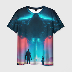 Мужская футболка 3D с принтом Инопланетное вторжение в Белгороде, 100% полиэфир | прямой крой, круглый вырез горловины, длина до линии бедер | 