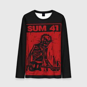 Мужской лонгслив 3D с принтом Sum41   Skeleton в Кировске, 100% полиэстер | длинные рукава, круглый вырез горловины, полуприлегающий силуэт | Тематика изображения на принте: 