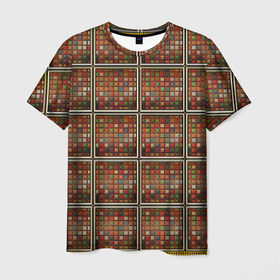 Мужская футболка 3D с принтом Разноцветные мозаичные кубы в Тюмени, 100% полиэфир | прямой крой, круглый вырез горловины, длина до линии бедер | 