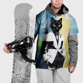 Накидка на куртку 3D с принтом Cat fashionista   neural network   pop art в Петрозаводске, 100% полиэстер |  | Тематика изображения на принте: 
