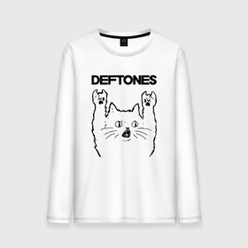 Мужской лонгслив хлопок с принтом Deftones   rock cat в Тюмени, 100% хлопок |  | 