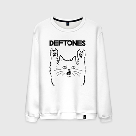 Мужской свитшот хлопок с принтом Deftones   rock cat в Курске, 100% хлопок |  | Тематика изображения на принте: 