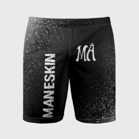 Мужские шорты спортивные с принтом Maneskin glitch на темном фоне: надпись, символ в Кировске,  |  | Тематика изображения на принте: 