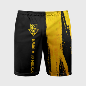 Мужские шорты спортивные с принтом System of a Down   gold gradient: по вертикали в Тюмени,  |  | 