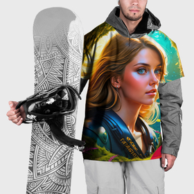 Накидка на куртку 3D с принтом Девушка в подводных джунглях в Екатеринбурге, 100% полиэстер |  | 