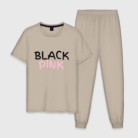 Мужская пижама хлопок с принтом Граффити BlackPink в Курске, 100% хлопок | брюки и футболка прямого кроя, без карманов, на брюках мягкая резинка на поясе и по низу штанин
 | 